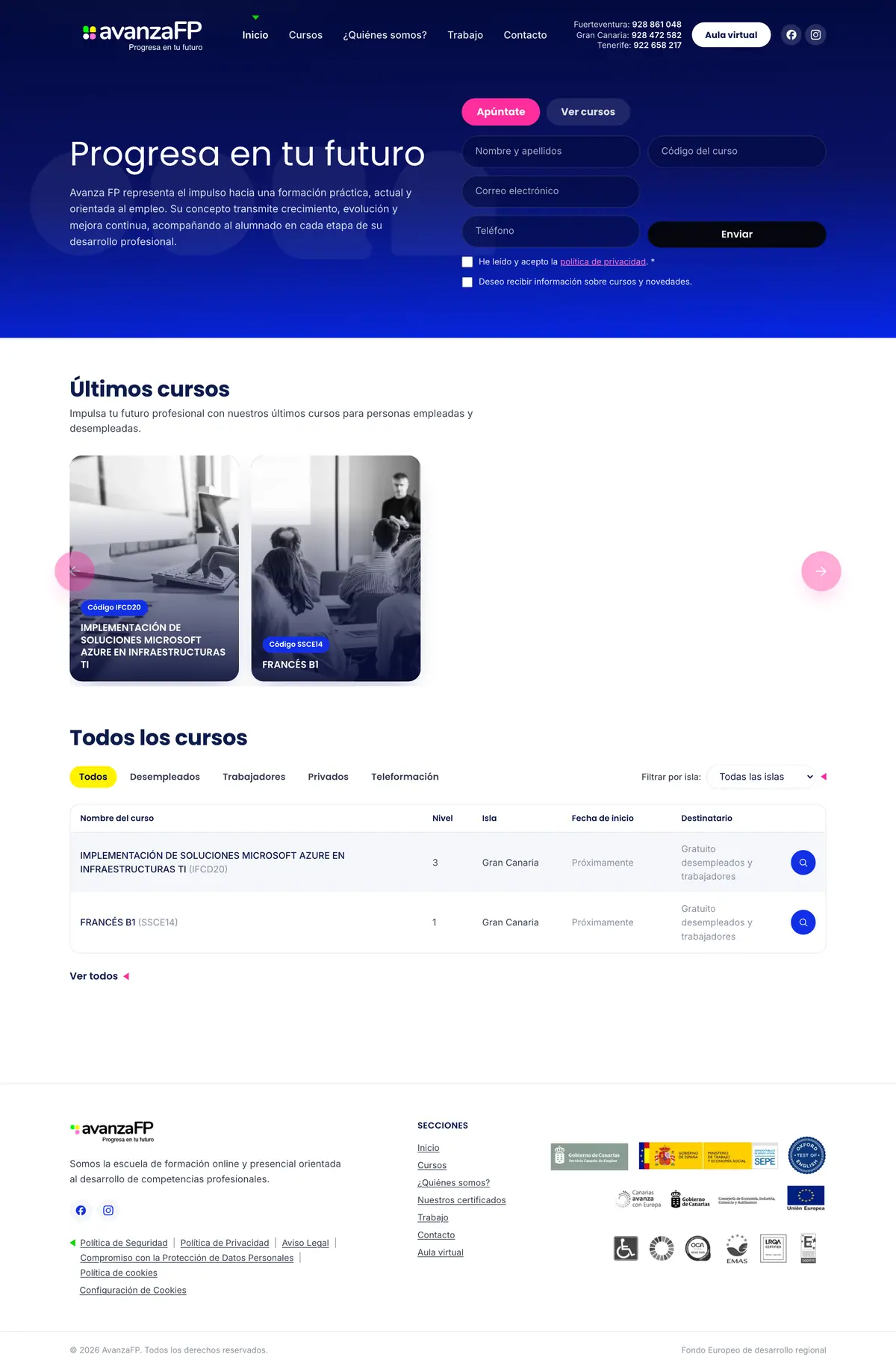 AvanzaFP homepage